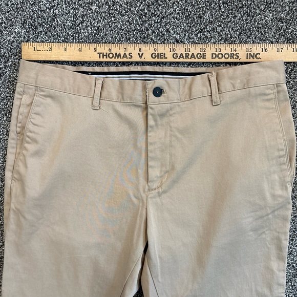 Zara Mens Dress Pants Size 34 Khaki Tapered Leg Business Casual Pockets - Picture 14 of 15